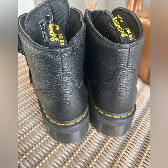 Dr. Martens Devon Flower Buckle Platform Boots – Black | Size 10 grunge goth - Picture 11 of 12